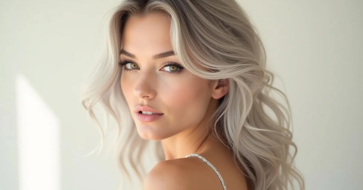  Ash blonde hair color transformation showing cool silvery tones
