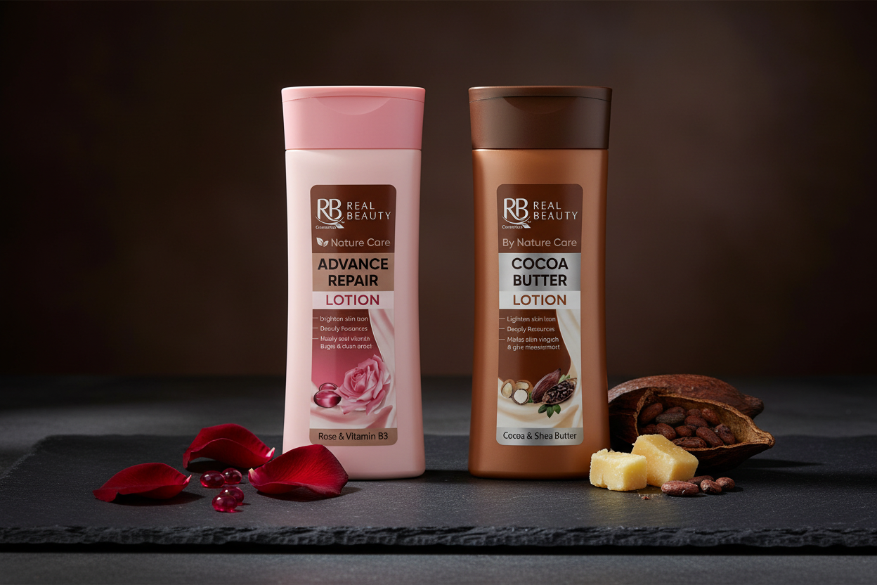 Real Beauty Advance Repair Lotion vs Cocoa Butter Lotion – Which is Better for Dry Skin