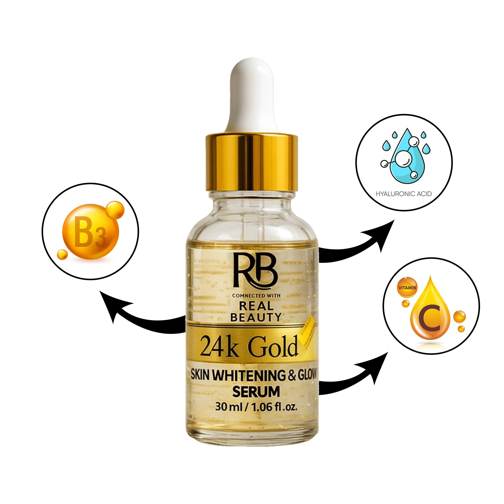 24K Gold Skin Whitening & Glowing Serum