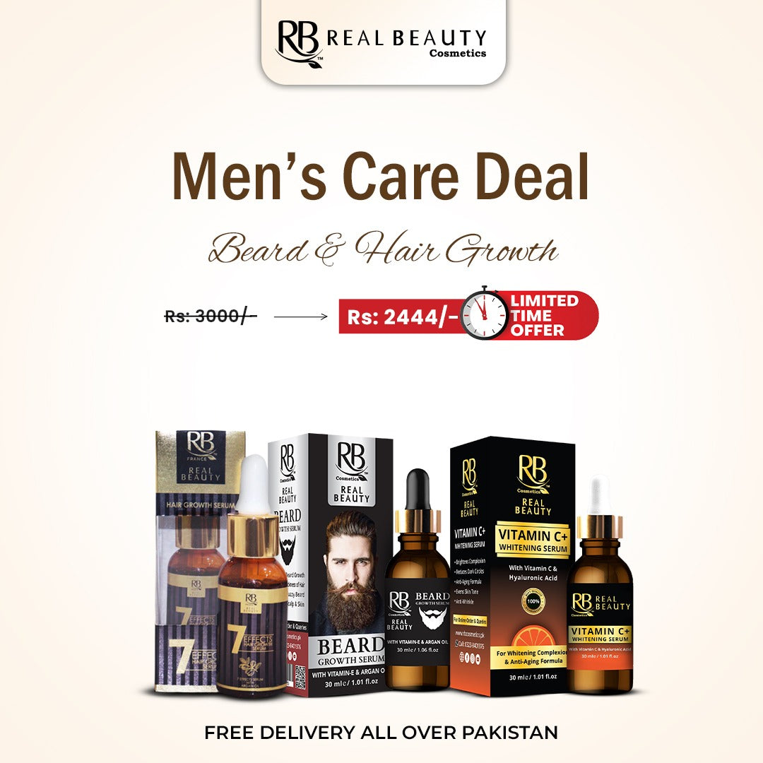 For Men’s Care - Vitamin C Whitening Face Serum, Hair Growth Serum & Beard Growth Serum | Free Delivery Pakistan
