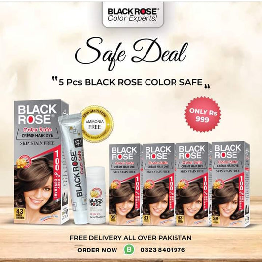 Safe Deal 5 Pcs Black Rose Color Safe hair Color