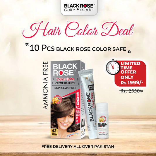 10-Piece Black Rose Color Safe Set – Rs.1999/- (Save Rs.551/-)