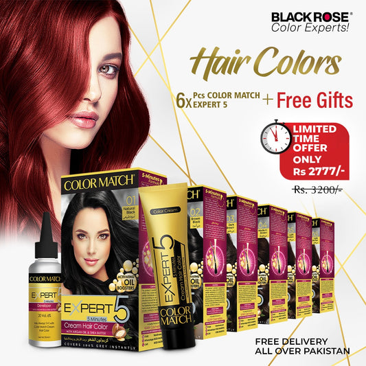 6-Piece Black Rose Expert 5-Color Set with Free Gifts – Rs.2777/- (Save Rs.423/-)